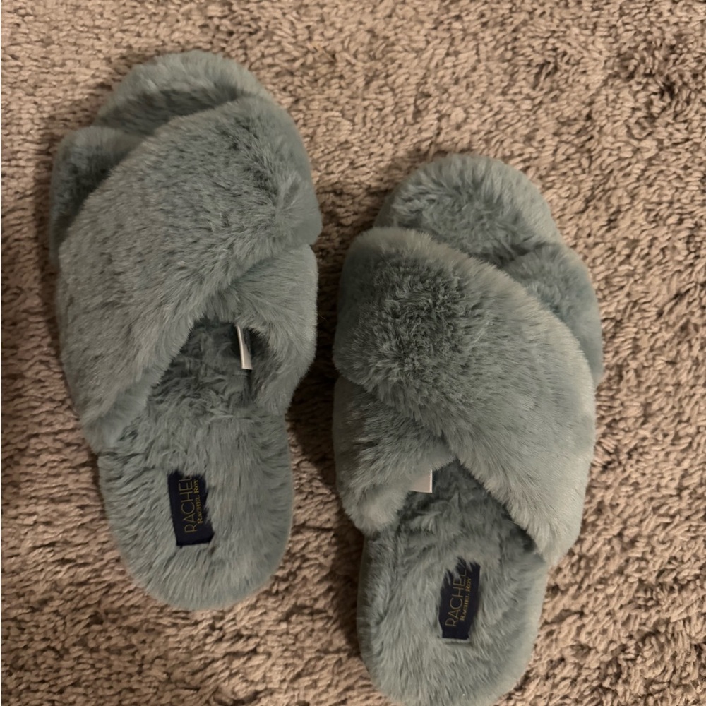 RACHEL Rachel Roy Plush Blue Slippers